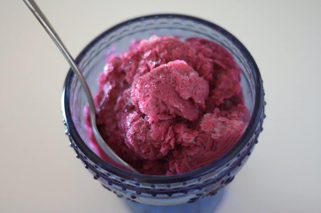 Beet Ice Cream in bowl
