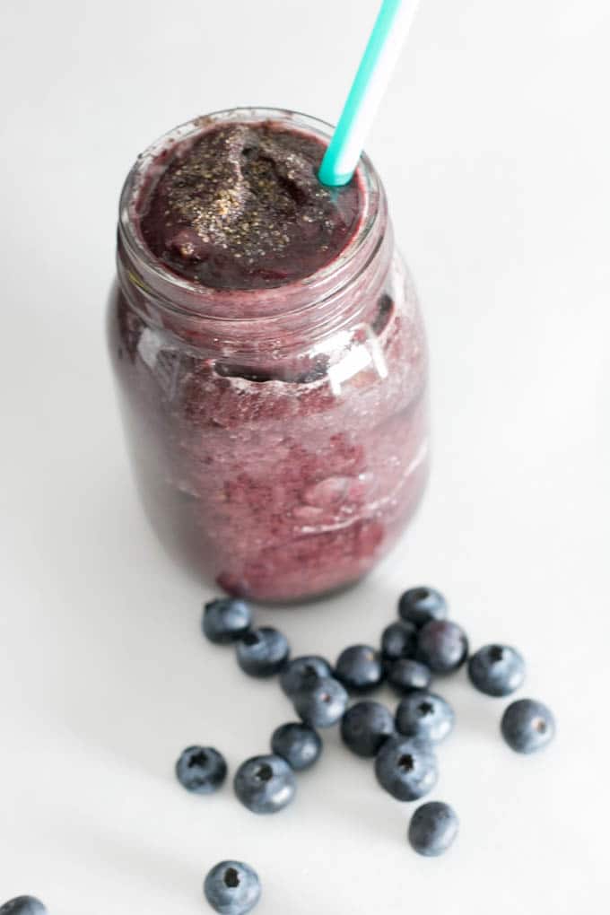 This coconut blueberry green smoothie is quick to make and great tasting.
